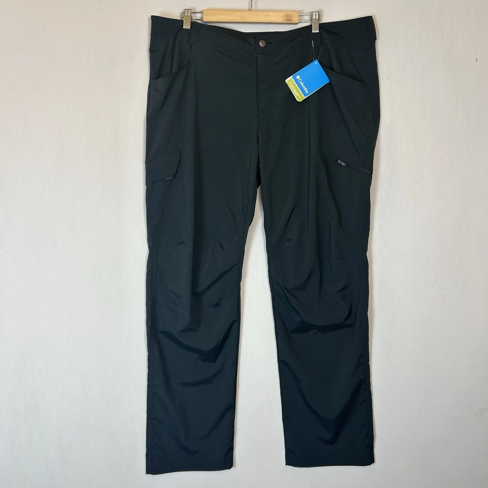Columbia Pants Mens 42x32 Black Omni Shade Sun Protection Silver Ridge Regular