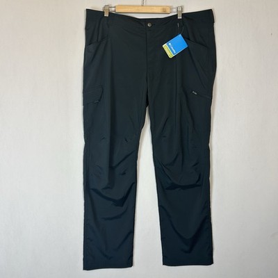 Columbia Pants Mens 42x32 Black Omni Shade Sun Protection Silver Ridge Regular