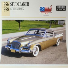 Studebaker Golden Hawk Picture Info Specs Collector Card Vintage Retro Decor