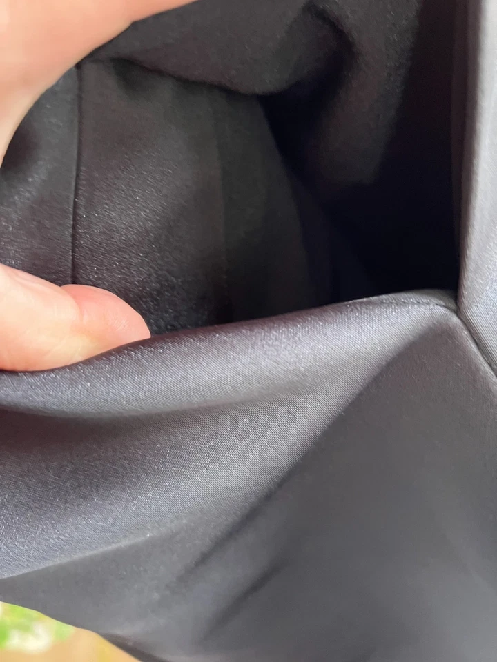 TED BAKER Midi Skirt Womens TB 2 UK 10 Erva Black Asymmetric Satin Wrap NEW - Image 4 of 4