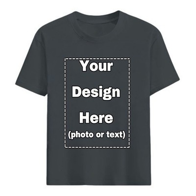 Add Your Picture Text Logo Custom Tee Personalized Unisex Soft Cotton T-Shirt