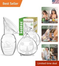 Manual Breast Pump 4oz Ladybug Milk Collector Set - Safe Silicone Hands-Free