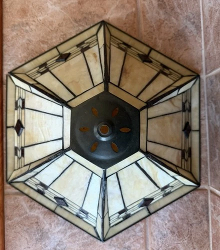 Vintage Stained Glass Lamp Shade Tiffany Style Art Deco Ceiling Light Shade