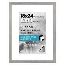 Americanflat 18x24 Poster Frame with Polished Plexiglass - Use as 12x18 Frame wi