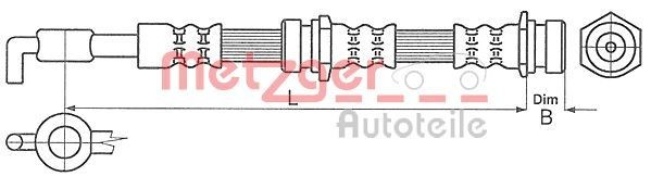 Bremsschlauch Vorne Links Rechts Metzger 4114062 FÜR Mazda-image