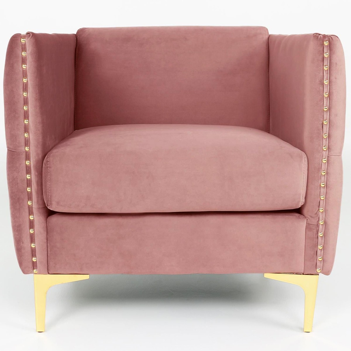 Fauteuil velours rose Suez 83cm idéal pour coin lecture cosy - 2