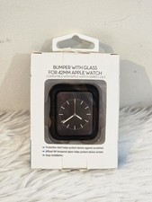 42MM Protective Bumper Tempered Glass Smartwatch Screen Protector BLACK APPLE