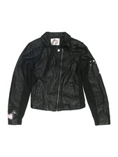 Justice Girls Black Faux Leather Jacket 12