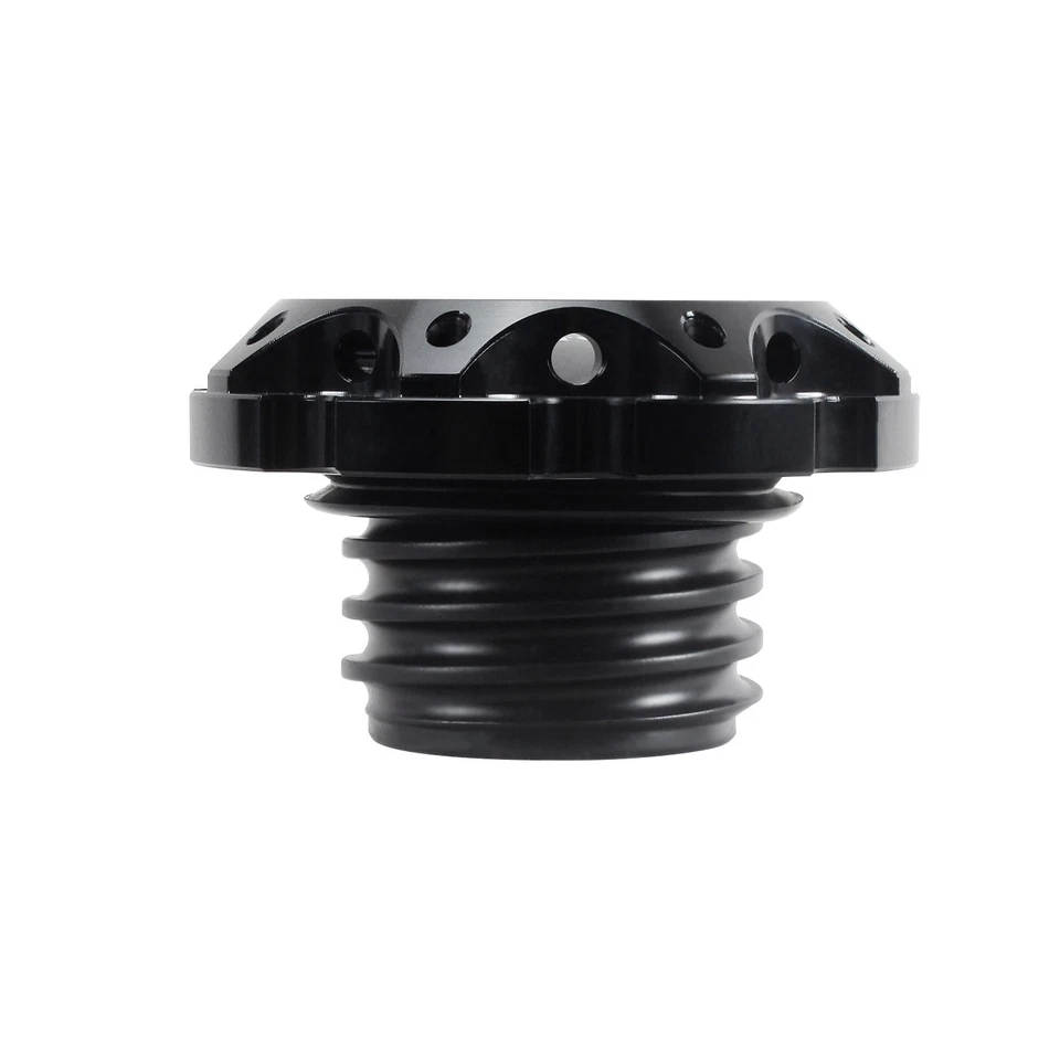 Black Vented Gas Fuel Tank Cap for Harley 1992-2017 Dyna, 2000-24 Softail FL FX Foto 3 de 4