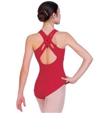 Gilda Marx 7151160 Garnet Red Women's Size Large (12-14) Crisscross Back Leotard