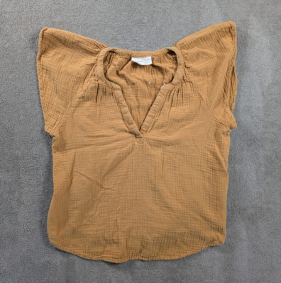 Universal Thread Shirt Womens Size S Mustard Blouse Lightweight