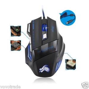 5500 dpi 7 button led optical usb wired gaming mouse mice for pro gamer cheap