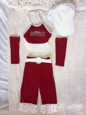 Red W/ White Fringe Youth "DANCE" Jazz/Hip Hop Costume
