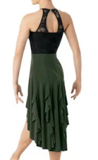 WEISSMAN Beautiful 10258 GREEN/BLACK DRESS LACE Dance Figure Skater MC M CHILD