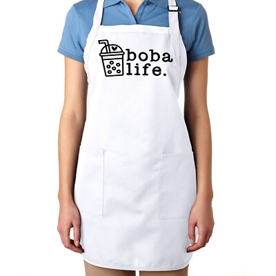 Boba Life Apron with pockets Boba Tea Apron Cute Bubble Milk Tea gift Boba Lover