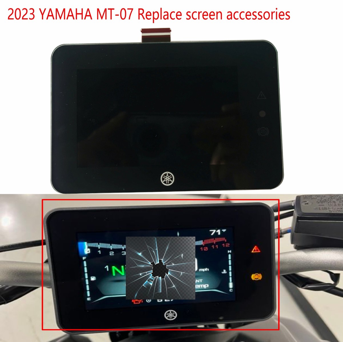 Replacement LCD Display TFT YAMAHA MT-07 MT07 2023 Speedometer
