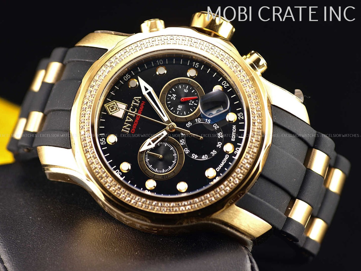 Invicta Pro Diver .66 CTW Diamonds Men's 48mm Gold Black