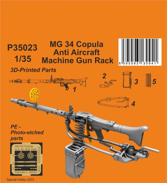 Special Hobby 3D Mg 34 Copula Anti Aircraft Machine Gun Rack 1:35 Art. P35023-image