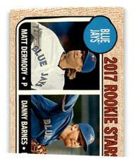 2017 TOPPS HERITAGE DANNY BARNES/MATT DERMODY RC TORONTO BLUE JAYS #393