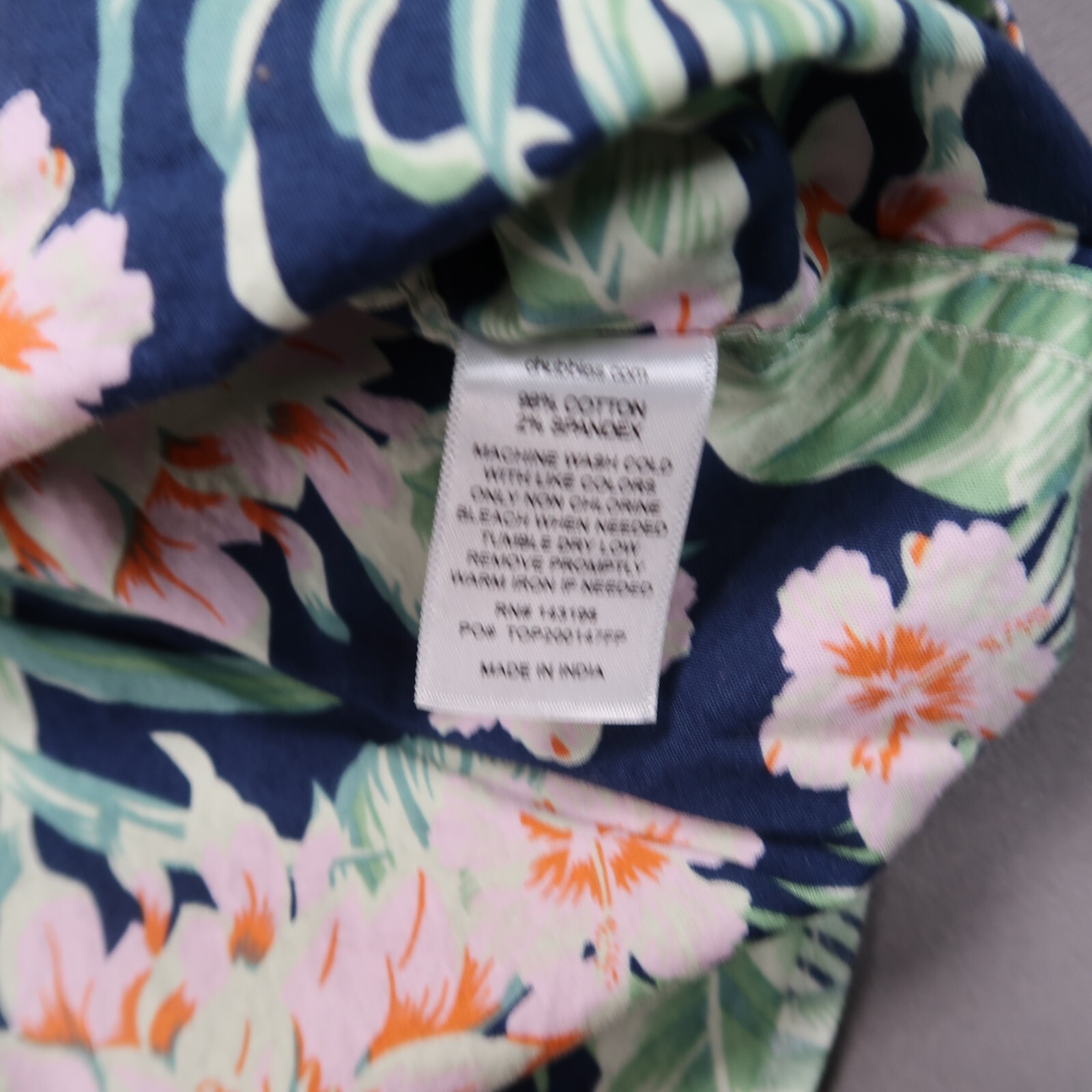 Chubbies Shirt Mens Large Blue Floral Short Sleeve Inside Out Hawaiian Stretch