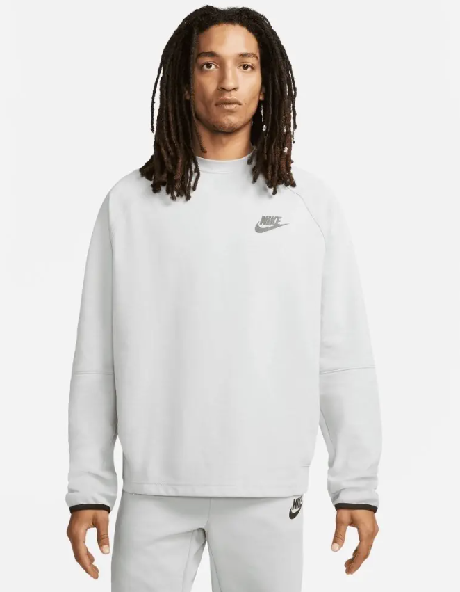 NIKE SPORTSWEAR TECH FLEECE CREW SWEATSHIRT TOP - GREY DD5257-077