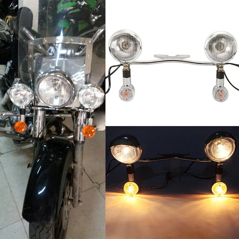 Passing Lights Bar Spot Turn Signals For Yamaha V Star XVS 250 650 950 1100 1300 - Изображение 3 из 4