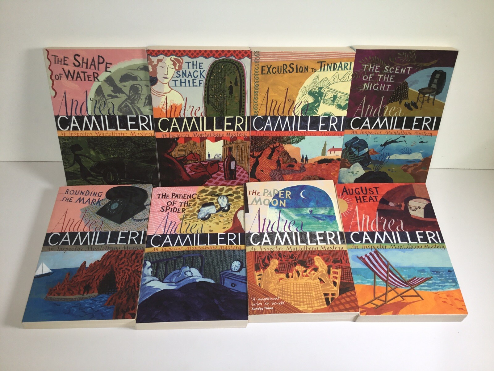 Inspector Montalbano Mystery by Andrea Camilleri 8 Paperback Book Bundle