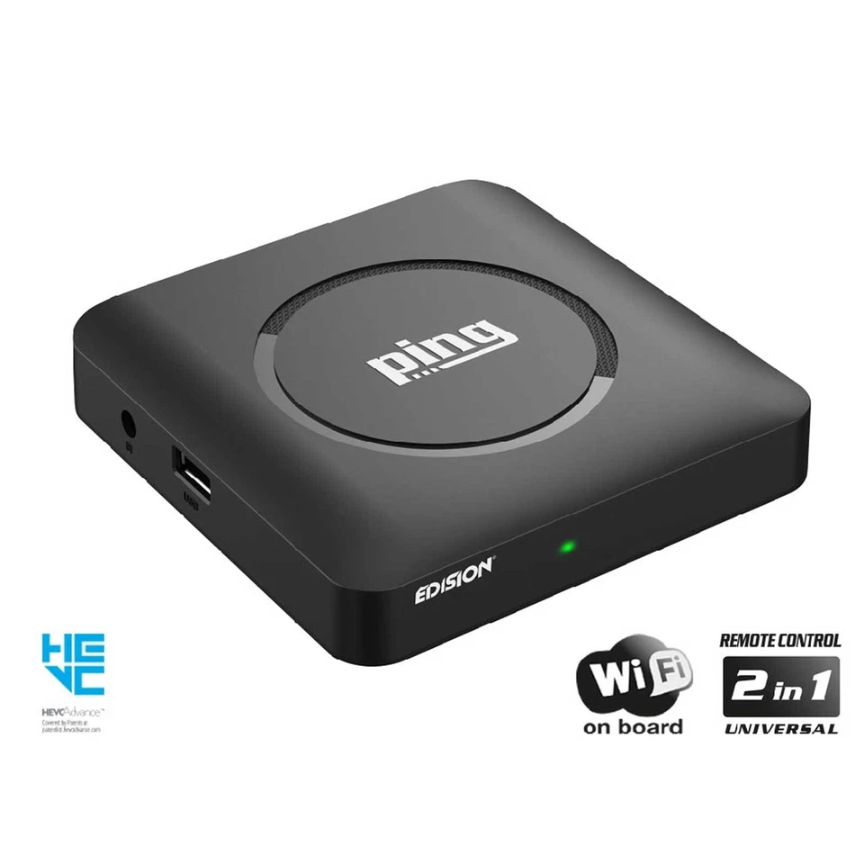 IPTV Receiver Edision Ping Full HD 1080p Box Linux OTT H.265/HEVC klein schwarz - Bild 4 von 4