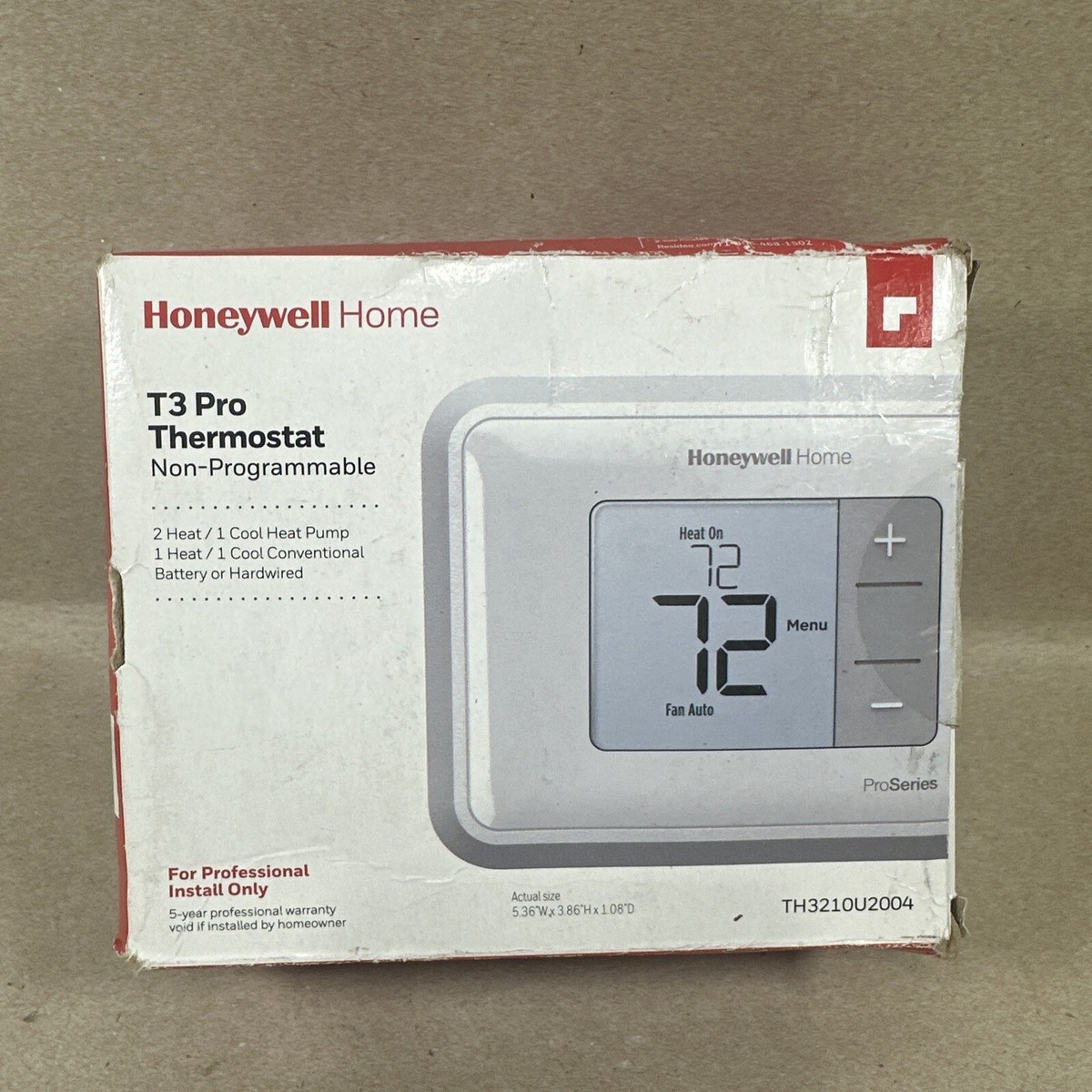 Honeywell Pro Series Heat Pump Thermostat T3 TH3210U2004 - Main Image