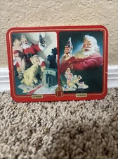 VINTAGE 1996 COCA COLA PLAYING CARDS 2 DECK SET IN SANTA CLAUS CHRISTMAS