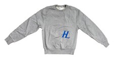 Men  s Helmut Lang HL Gray Logo Pullover Crewneck Sweatshirt Size Small