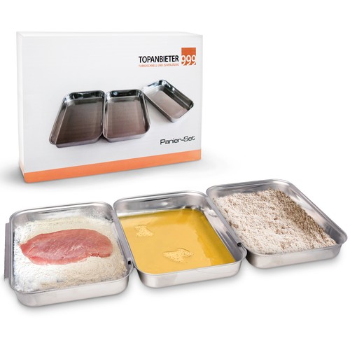 TA999 Küchenhelfer Edelstahl -Schüssel, Ofenzange, Speiseringe, Panierschalen - Bild 11 von 30