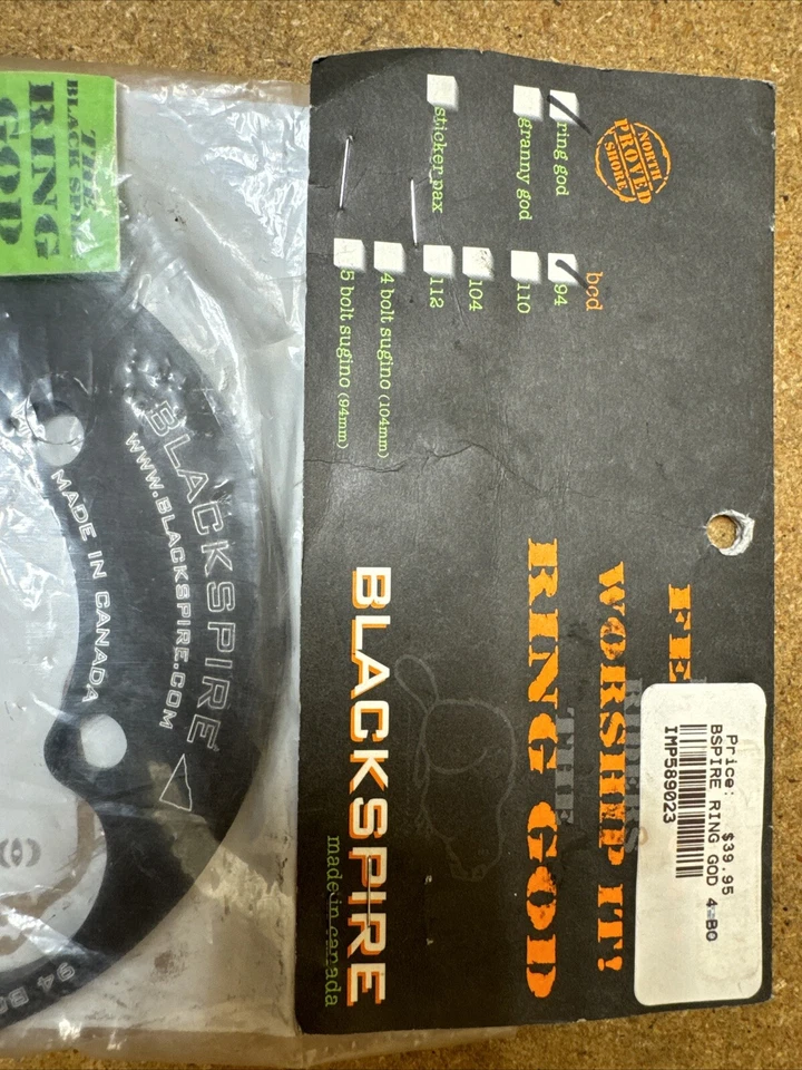 Blackspire Ring God 94 毫米 BCD Bash Guard 复古 MTB 5 螺栓图案 36t Max — 第 3/4 张图片