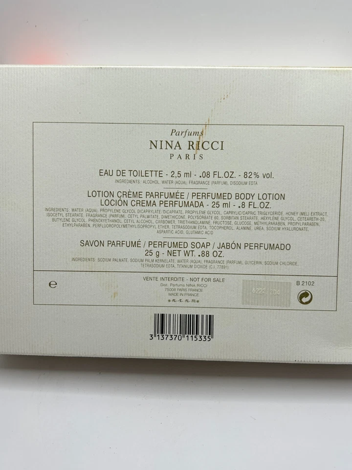 NINA RICCI L'AIR DU TEMPS 2,5 ML EDT MICRO MINI SPLASH/LOCIÓN CORPORAL 25 ML/JABÓN 25 G Foto 4 de 4