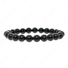 Shungite Bracelet 8mm Handmade Natural Beads Round Stretch Radiation Karelia EMF