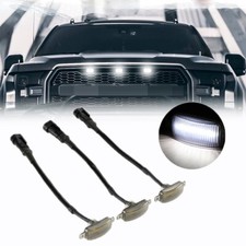 3x White Led Front Grille Grill Running Lights Smoked For Ford F150 Raptor Style 3x White Led Front Grille Grill Running Lights Smoked For Ford F150 Raptor Style
