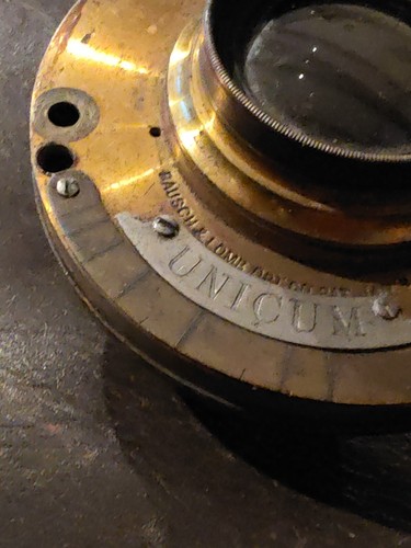 Antique Bausch & Lomb Camera Lens Unicum Brass Iris Works But Incomplete - Picture 2 of 5