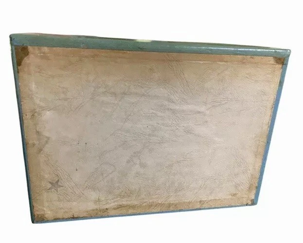 Joyero Vintage Azul Aqua Forro Terciopelo Rosa Joyero Retro  Foto 3 de 4