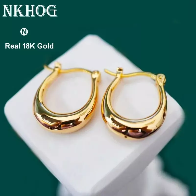 Pure 18k 2024 gold earrings