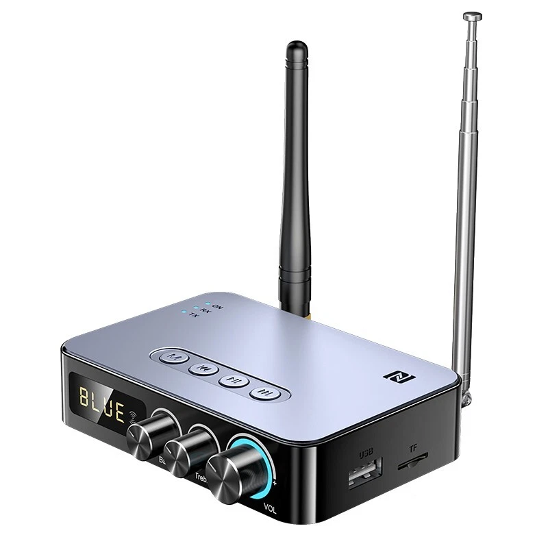 BT5.1 Audio Adapter, Hi-Res FLAC/APE, USB/TF/RCA, FM,Karaoke Mic, NFC,Portable - Image 2 of 4