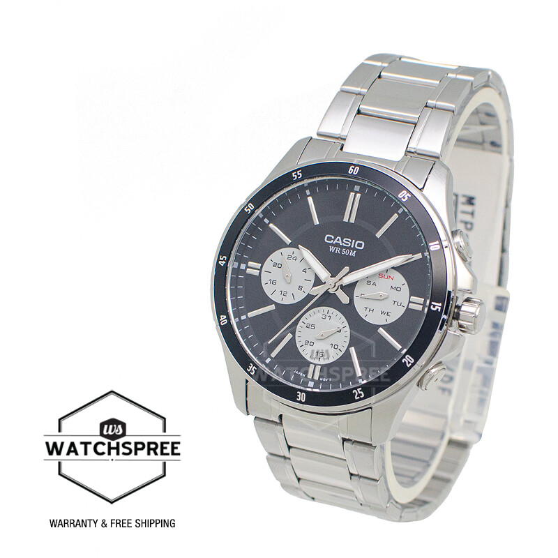 Casio Men's Analog Stainless Steel Band Watch MTP1374D-1A3 MTP