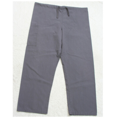 Small Uniform Advantage UA Gray Scrubs Pants Drawstring Waistband Nursing WS24