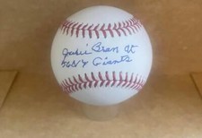 JACKIE BRANDT 56 NY GIANTS SIGNED AUTO M.L. BASEBALL BECKETT AUTHENTICATED