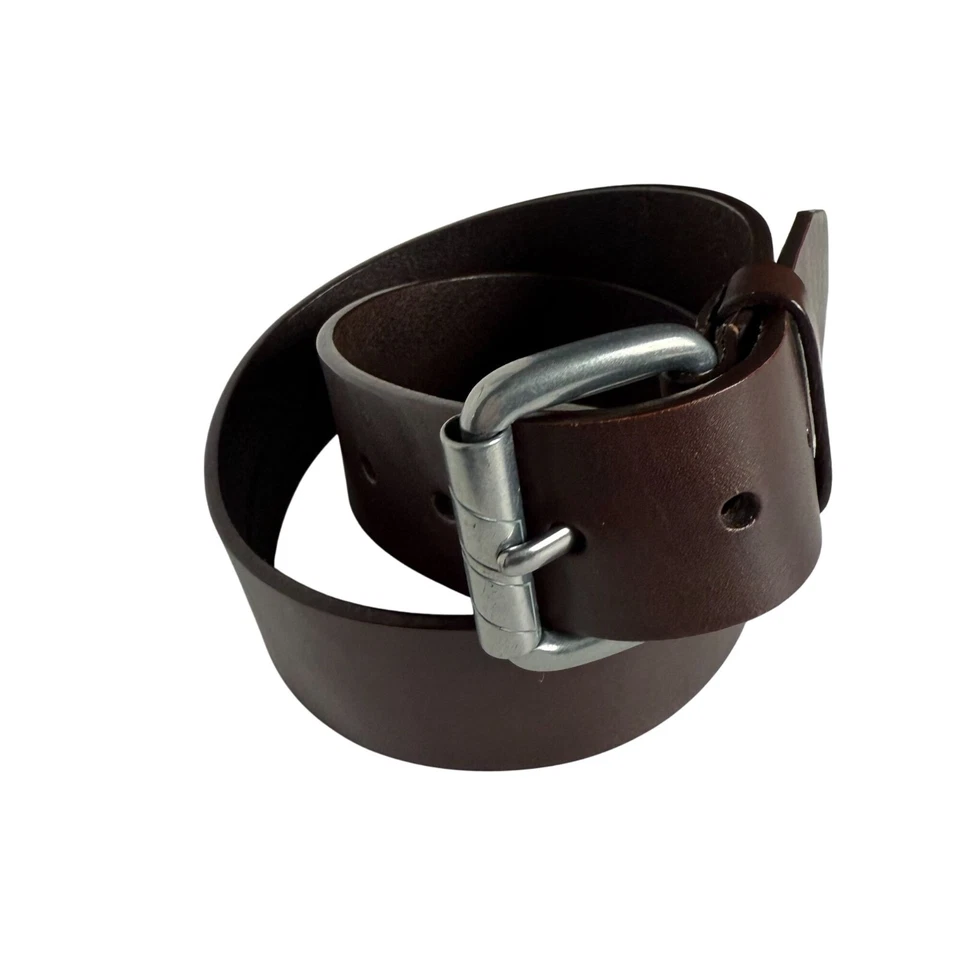 Cinturón DKNY Jeans Cuero Genuino Para Mujer Pequeño Minimalista Utilitario Clásico Marrón Foto 2 de 4