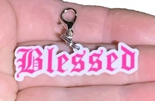 Acrylic Blessed Charm Zipper Pull & Keychain Add On Clip!!