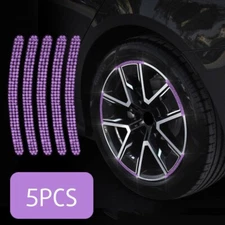 5 pcs Self Adhesive Gem Strip Stickers Car Wheel Decor DIY Stickers - Purple
