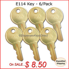 E114 Dispenser Key for Paper Towel, Toilet Tissue Dispensers - 6/pk. 