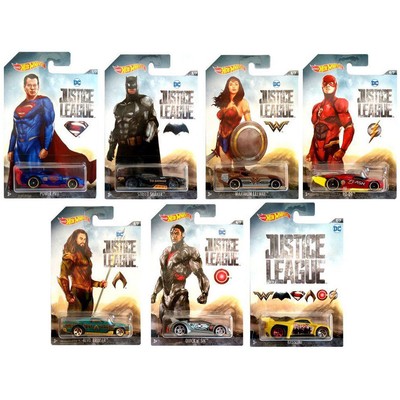 2017 HOT WHEELS DC JUSTICE LEAGUE DIECAST CARS DWD02 ASSORTMENT SET 1:64