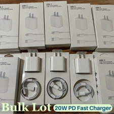 20W USB C Fast Wall Charger PD Power Adapter For iPhone 14/13/12/11/Pro/XR/8 LOT