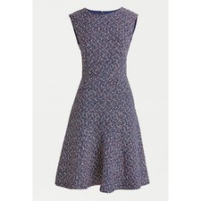 J.Crew Navy Blue Tweed A-Line Sleeveless Dress Size 4 Tall